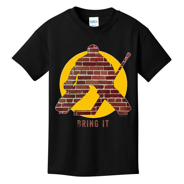 Brick Wall Hockey Goalie Kids T-Shirt