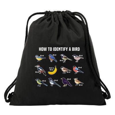 Bird Watcher How To Identify A Bird Unique Birder Drawstring Bag