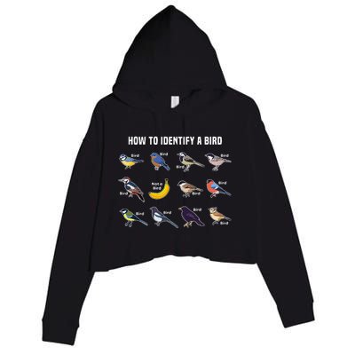 Bird Watcher How To Identify A Bird Unique Birder Crop Fleece Hoodie