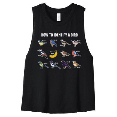 Bird Watcher How To Identify A Bird Unique Birder Women's Racerback Cropped Tank