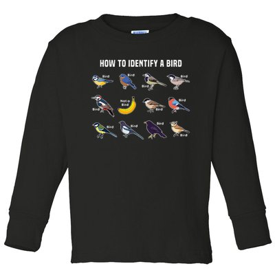 Bird Watcher How To Identify A Bird Unique Birder Toddler Long Sleeve Shirt