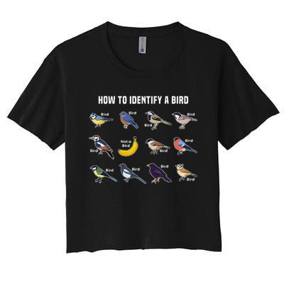 Bird Watcher How To Identify A Bird Unique Birder Women's Crop Top Tee