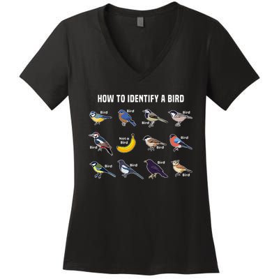 Bird Watcher How To Identify A Bird Unique Birder Women's V-Neck T-Shirt