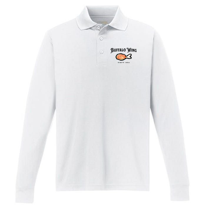 Buffalo Wing Hot And Spicy Performance Long Sleeve Polo