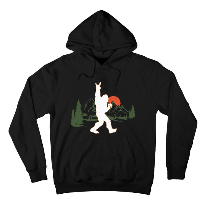 Bigfoot Walking in The Forest Vintage Sasquatch Hoodie