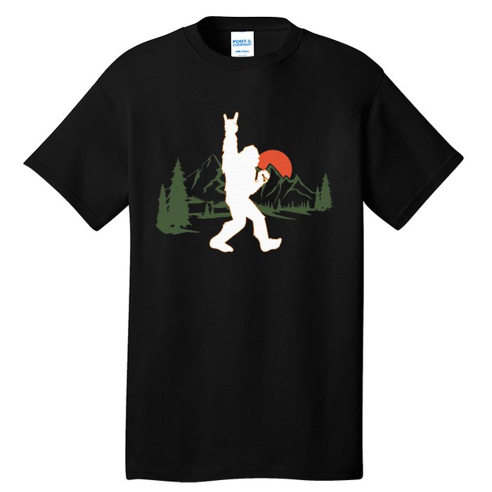 Bigfoot Walking in The Forest Vintage Sasquatch Tall T-Shirt