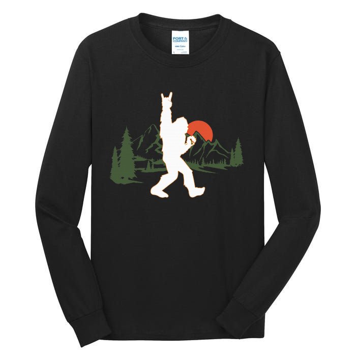 Bigfoot Walking in The Forest Vintage Sasquatch Tall Long Sleeve T-Shirt