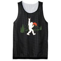 Bigfoot Walking in The Forest Vintage Sasquatch Mesh Reversible Basketball Jersey Tank