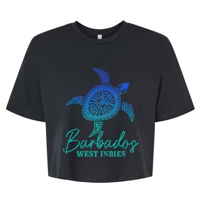 Barbados West Indies Bajan Sea Turtle Scuba Diving Bella+Canvas Jersey Crop Tee