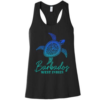 Barbados West Indies Bajan Sea Turtle Scuba Diving Women's Racerback Tank