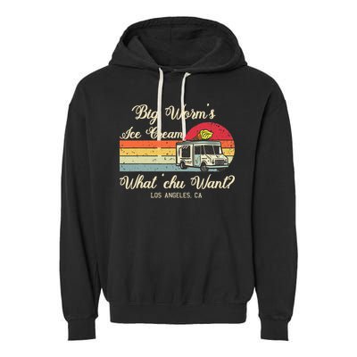 Big Worms Ice Cream Funny Retro Vintage Style Garment-Dyed Fleece Hoodie