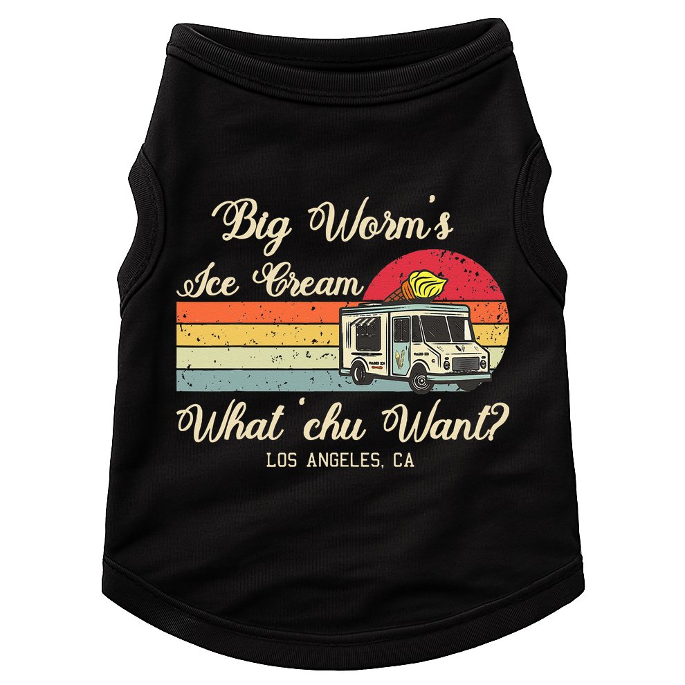 Big Worms Ice Cream Funny Retro Vintage Style Doggie Tank