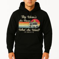 Big Worms Ice Cream Funny Retro Vintage Style Hoodie