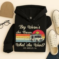 Big Worms Ice Cream Funny Retro Vintage Style Hoodie
