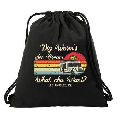 Big Worms Ice Cream Funny Retro Vintage Style Drawstring Bag