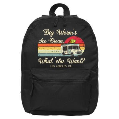 Big Worms Ice Cream Funny Retro Vintage Style 16 in Basic Backpack