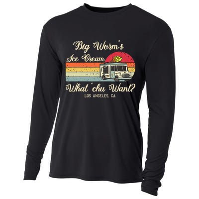 Big Worms Ice Cream Funny Retro Vintage Style Cooling Performance Long Sleeve Crew