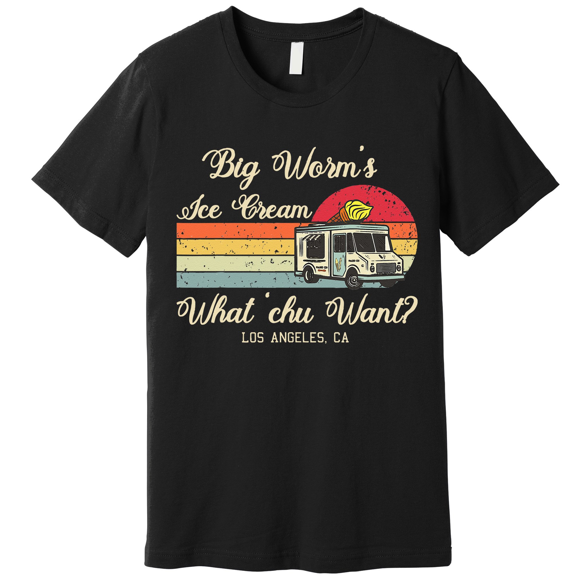 Big Worms Ice Cream Funny Retro Vintage Style Premium T-Shirt