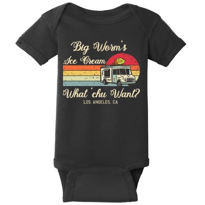 Big Worms Ice Cream Funny Retro Vintage Style Baby Bodysuit