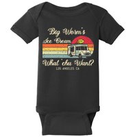 Big Worms Ice Cream Funny Retro Vintage Style Baby Bodysuit