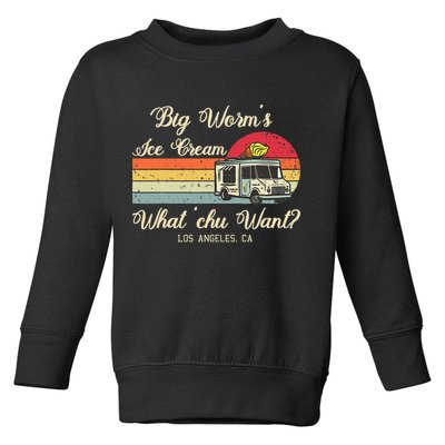 Big Worms Ice Cream Funny Retro Vintage Style Toddler Sweatshirt