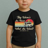 Big Worms Ice Cream Funny Retro Vintage Style Toddler T-Shirt