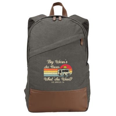 Big Worms Ice Cream Funny Retro Vintage Style Cotton Canvas Backpack
