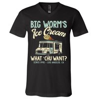Big Worms Ice Cream What Chu Want V-Neck T-Shirt