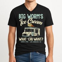 Big Worms Ice Cream What Chu Want V-Neck T-Shirt
