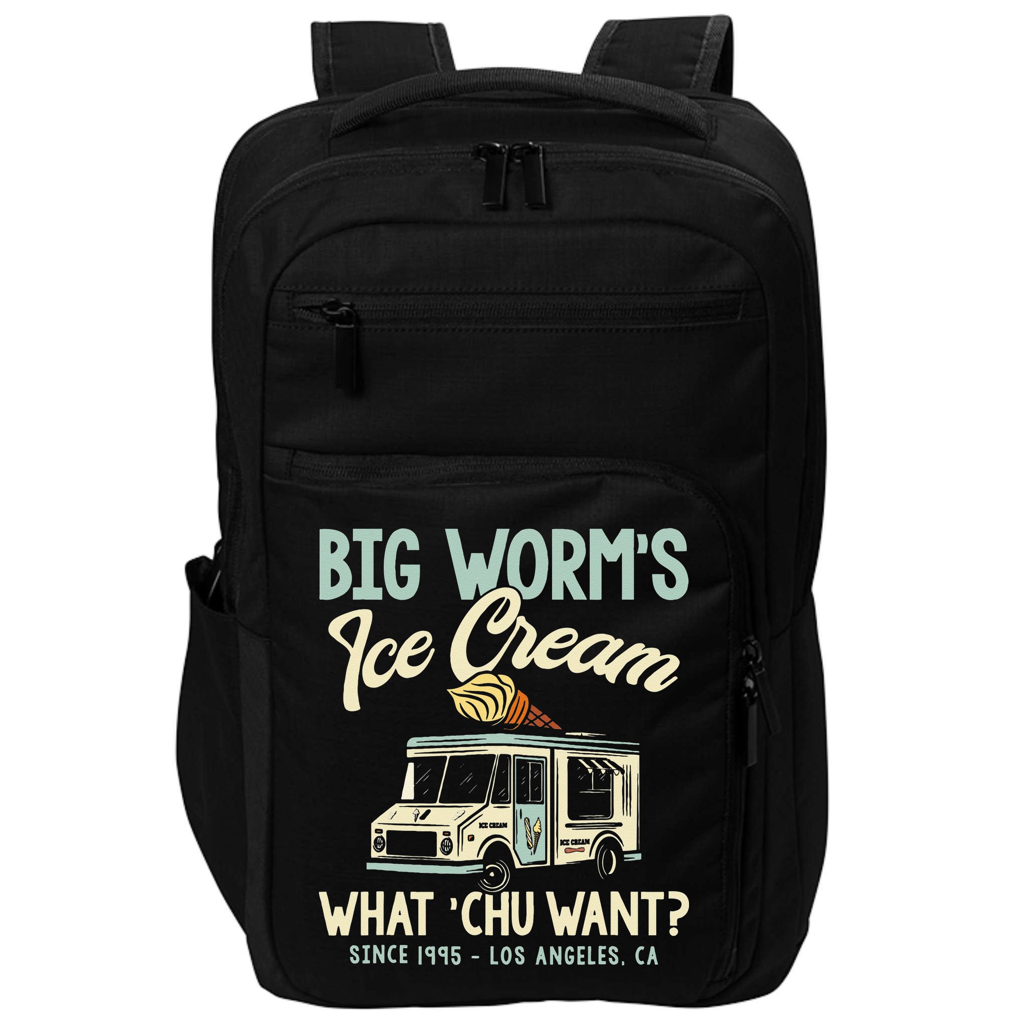 Big Worms Ice Cream What Chu Want Impact Tech Backpack