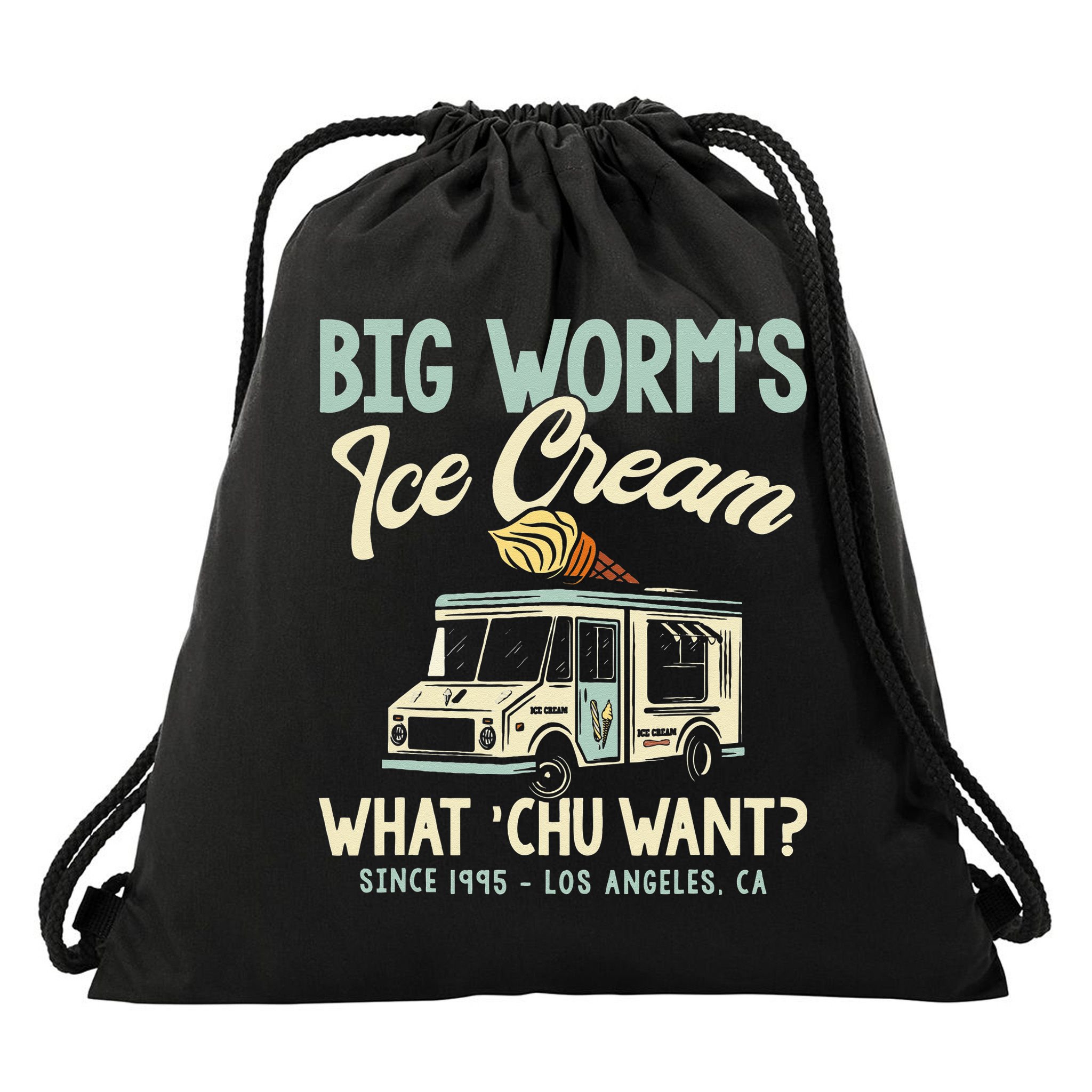 Big Worms Ice Cream What Chu Want Drawstring Bag