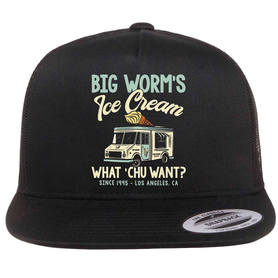 Big Worms Ice Cream What Chu Want Flat Bill Trucker Hat