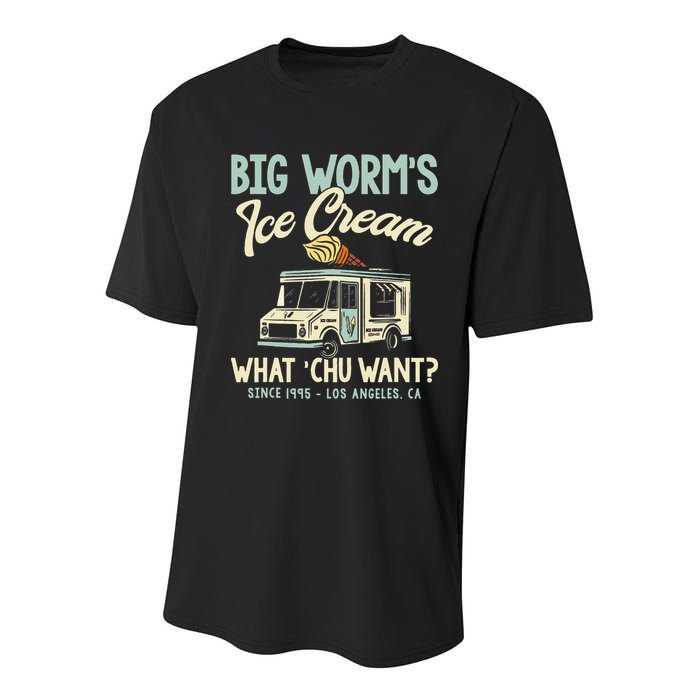 Big Worms Ice Cream What Chu Want Youth Performance Sprint T-Shirt