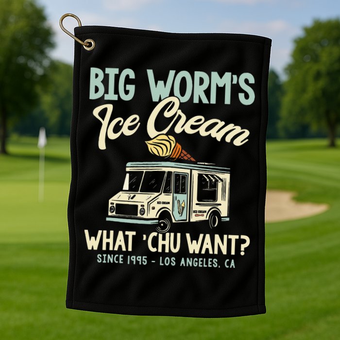 Big Worms Ice Cream What Chu Want Golf Towel