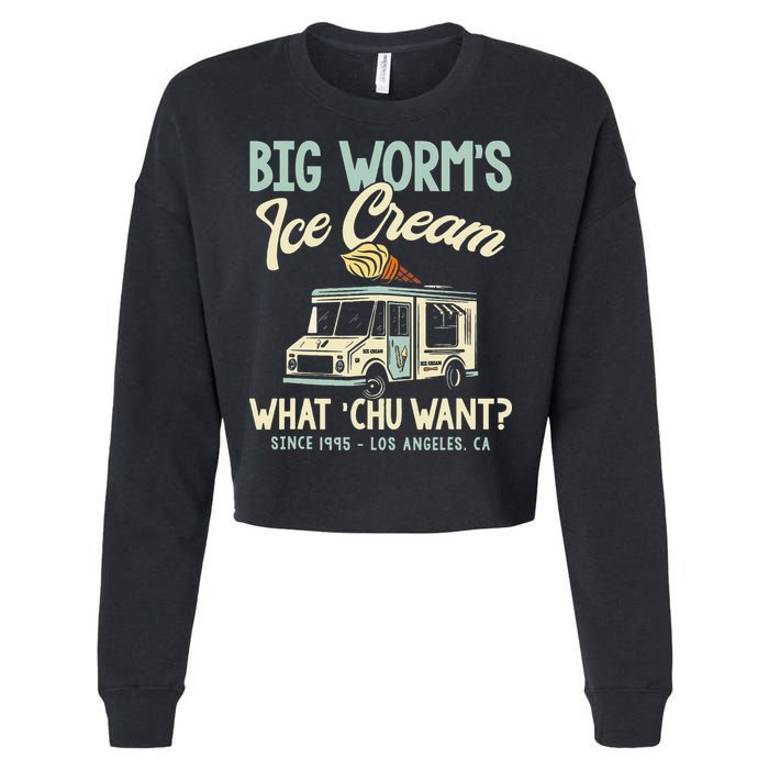 Big Worms Ice Cream What Chu Want Cropped Pullover Crew