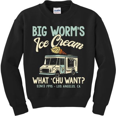 Big Worms Ice Cream What Chu Want Kids Sweatshirt