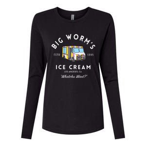 Big Worm&39;s Ice Cream &Quot;Whatchu Want&quot; Los Angeles CA Womens Cotton Relaxed Long Sleeve T-Shirt