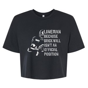 Brick Wall Isnt An Position Football Lineman Gifts Bella+Canvas Jersey Crop Tee