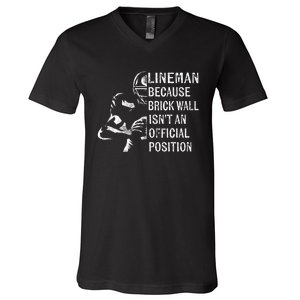 Brick Wall Isnt An Position Football Lineman Gifts V-Neck T-Shirt