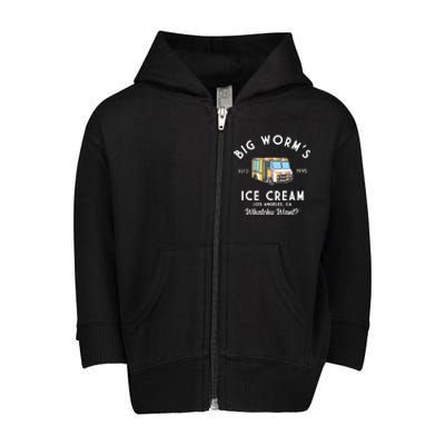 Big Worms Ice Cream Truck Vintage 1995 Toddler Zip Fleece Hoodie