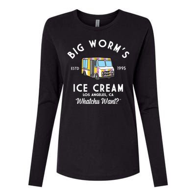 Big Worms Ice Cream Truck Vintage 1995 Womens Cotton Relaxed Long Sleeve T-Shirt