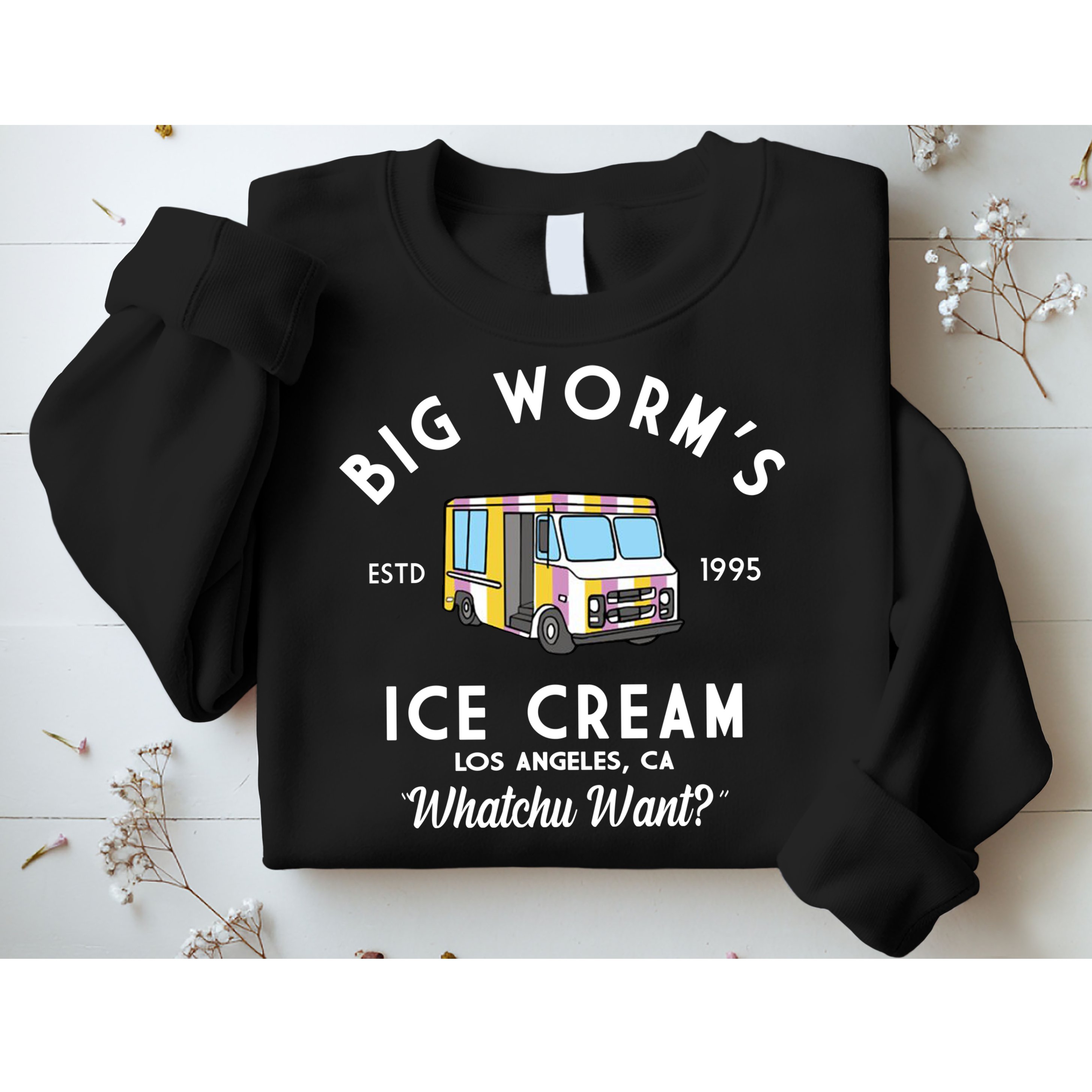Big Worms Ice Cream Truck Vintage 1995 Sweatshirt