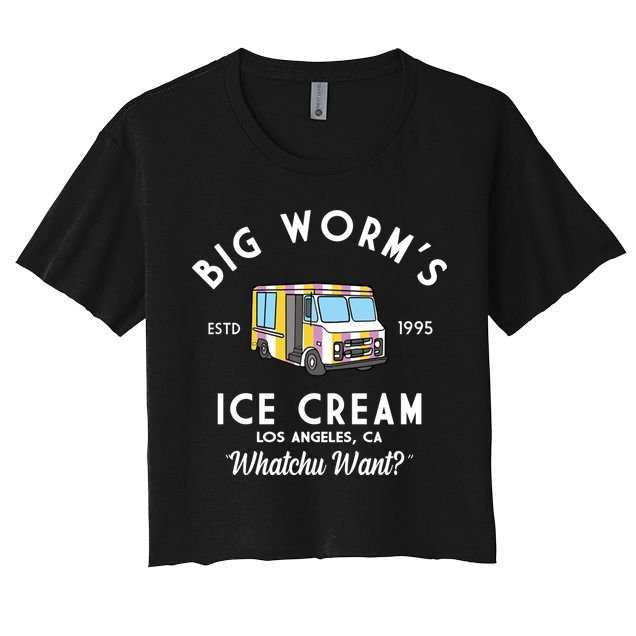Big Worms Ice Cream Truck Vintage 1995 Crop Top