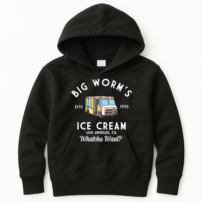 Big Worms Ice Cream Truck Vintage 1995 Kids Hoodie