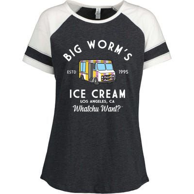 Big Worms Ice Cream Truck Vintage 1995 Enza Ladies Jersey Colorblock Tee