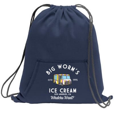 Big Worms Ice Cream Truck Vintage 1995 Sweatshirt Cinch Pack Bag