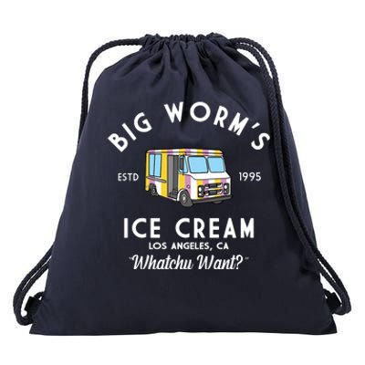 Big Worms Ice Cream Truck Vintage 1995 Drawstring Bag