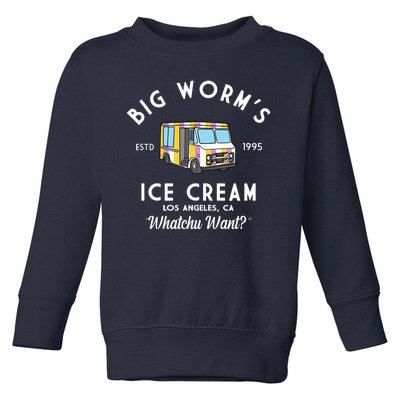 Big Worms Ice Cream Truck Vintage 1995 Toddler Sweatshirt