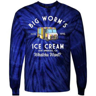 Big Worms Ice Cream Truck Vintage 1995 Tie-Dye Long Sleeve Shirt