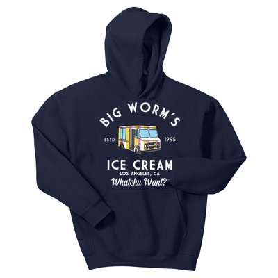 Big Worms Ice Cream Truck Vintage 1995 Kids Hoodie